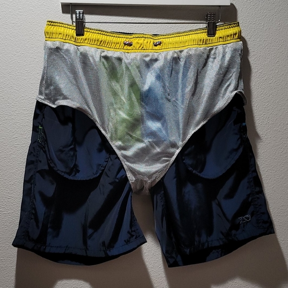 CUTTER & BUCK LARGE BLUE COLOR BLOCK MENS CASUAL SUMMER BEACH SWIM TRUNKS SHORTS - Picture 8 of 13